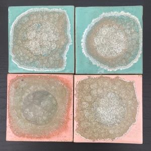 Anthropologie ceramic geode coasters